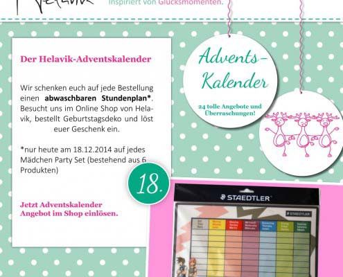 Stundenplan im Adventskalender