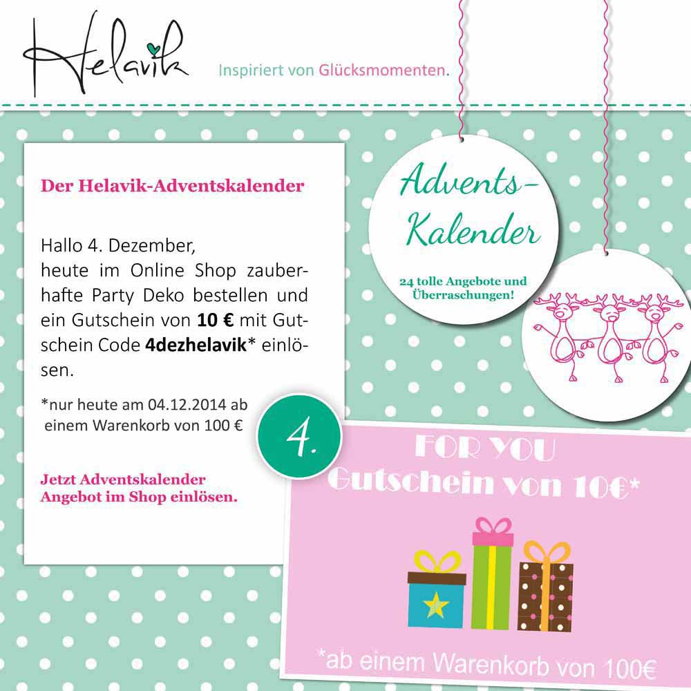 Gutscheine im Adventskalender